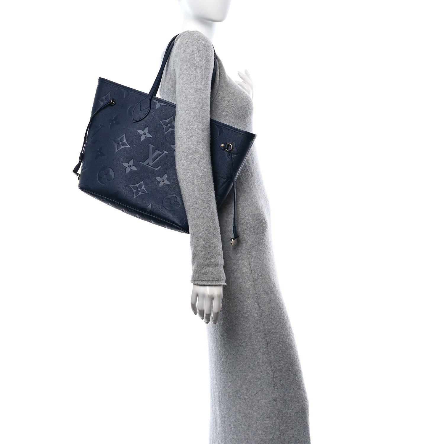 Louis Vuitton Empreinte Monogram Giant Neverfull MM  Navy 3 of 10