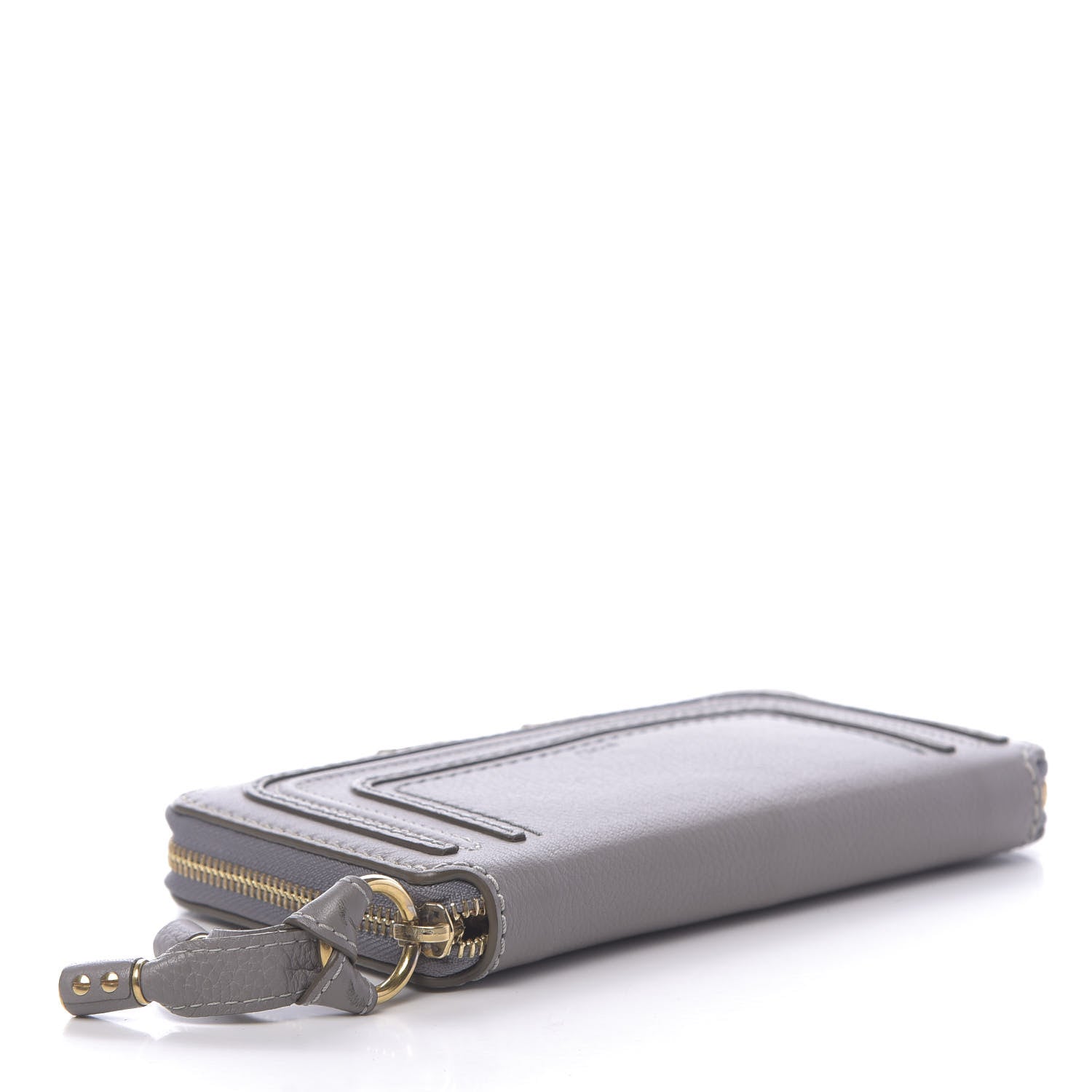 Chloe Calfskin Marcie Long Zip Around Wallet Cashmere Grey 4 of 12