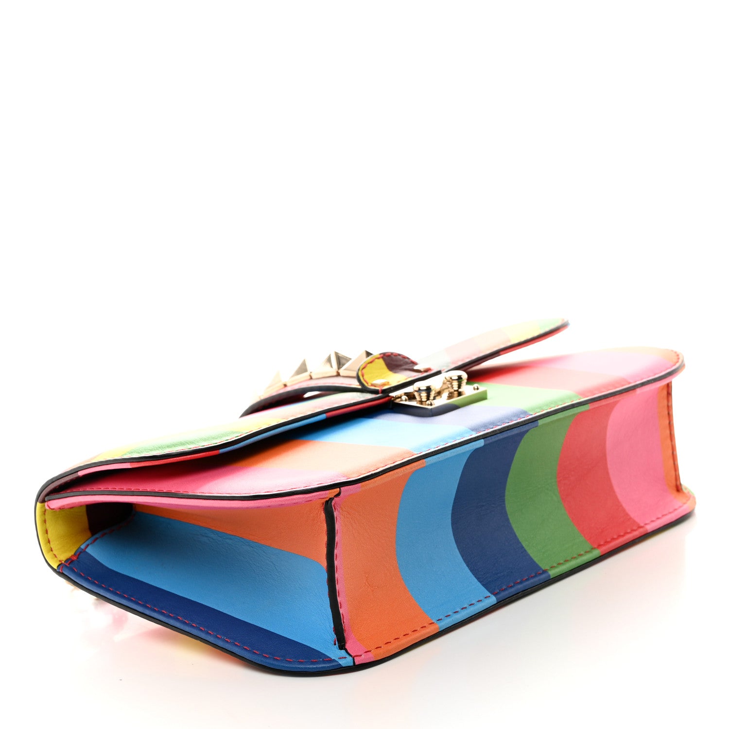 Valentino Garavani Vitello 1973 Medium Glam Lock Rockstud Flap Multicolor 4 of 10