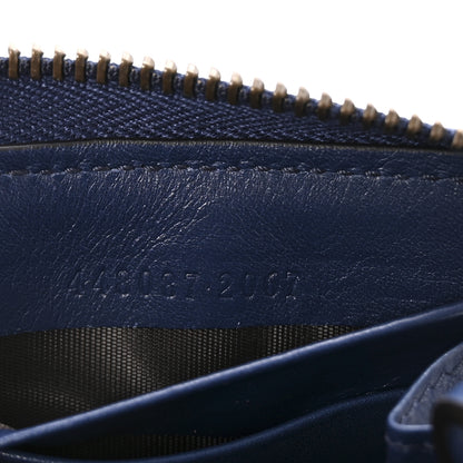 Gucci Calfskin Matelasse GucciGhost GG Marmont Zip Around Wallet Blue Agata Hibiscus Red 13 of 16