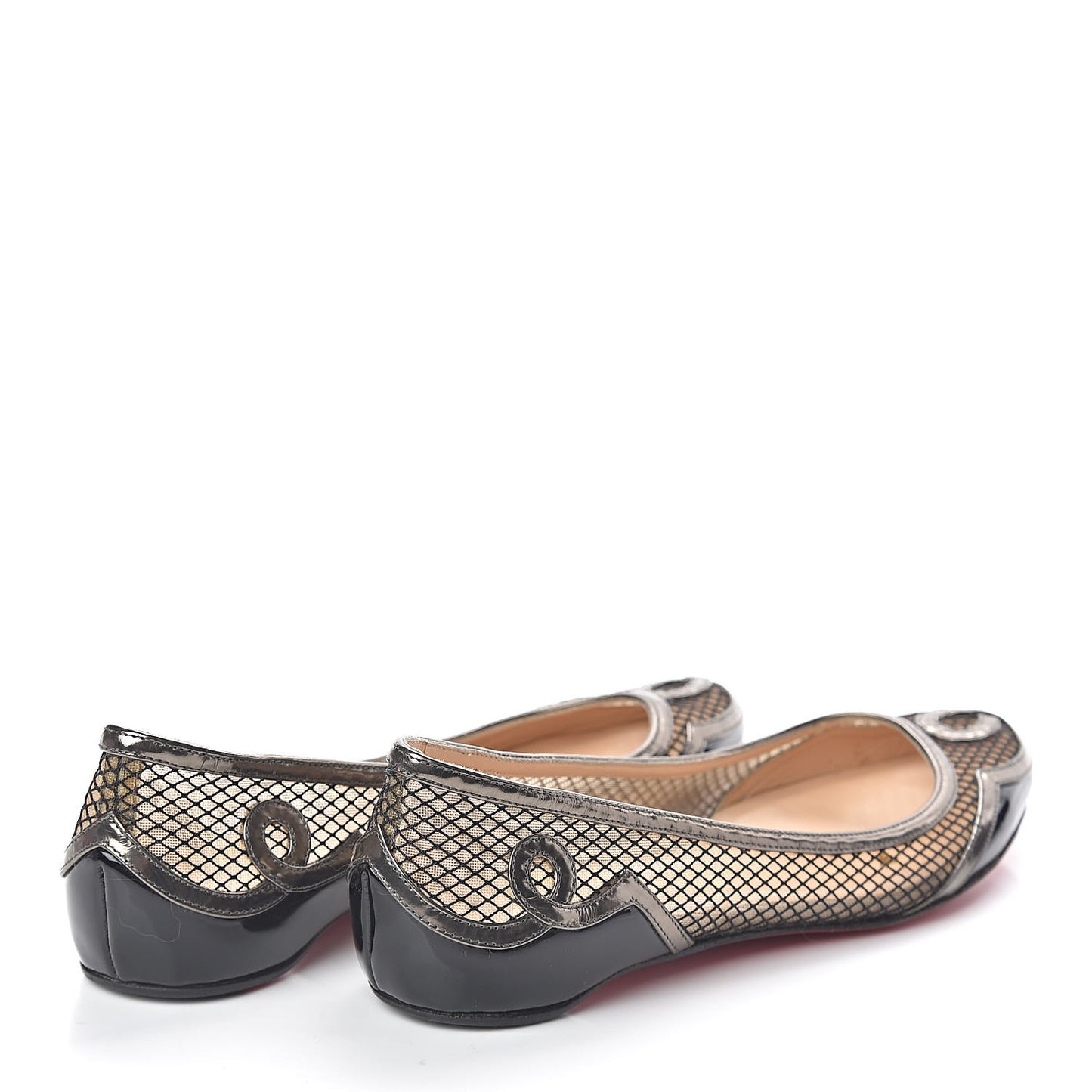 Mesh Patent Lady Bombay Flats 36 Black