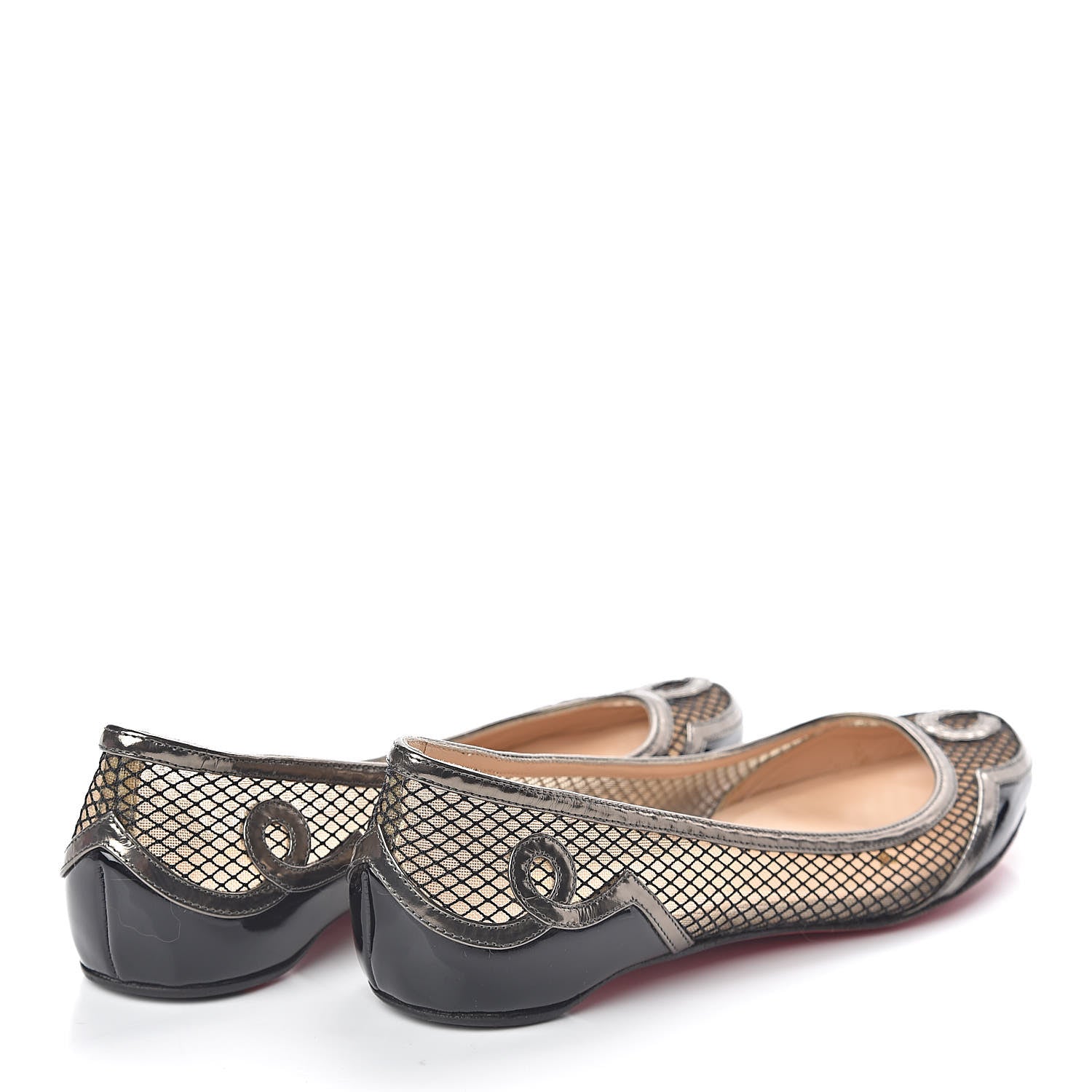 Christian Louboutin Mesh Patent Lady Bombay Flats 36 Black 4 of 9