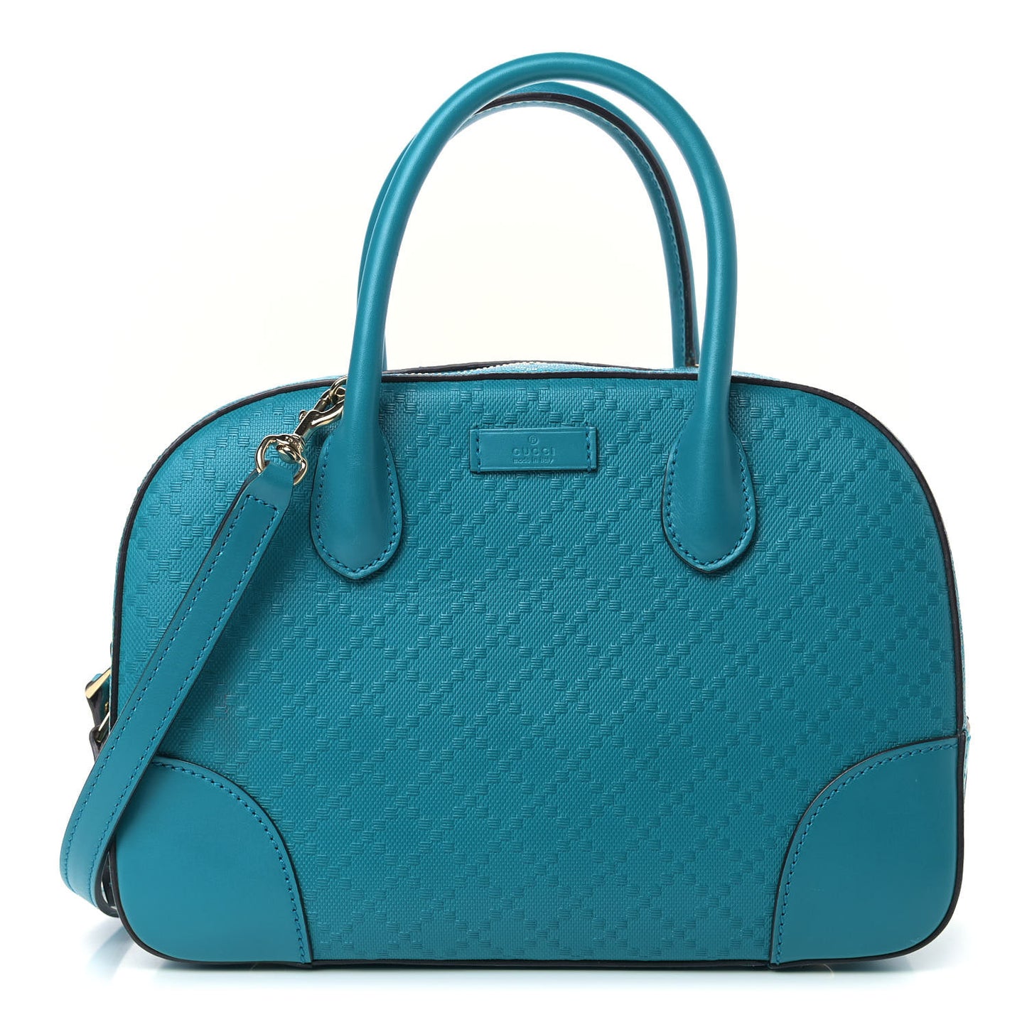 Calfskin Diamante Small Top Handle Bag Turquoise