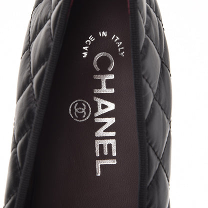 Chanel Aged Calfskin Quilted Cap Toe Ballerina Flats 38.5 Black 7 of 9