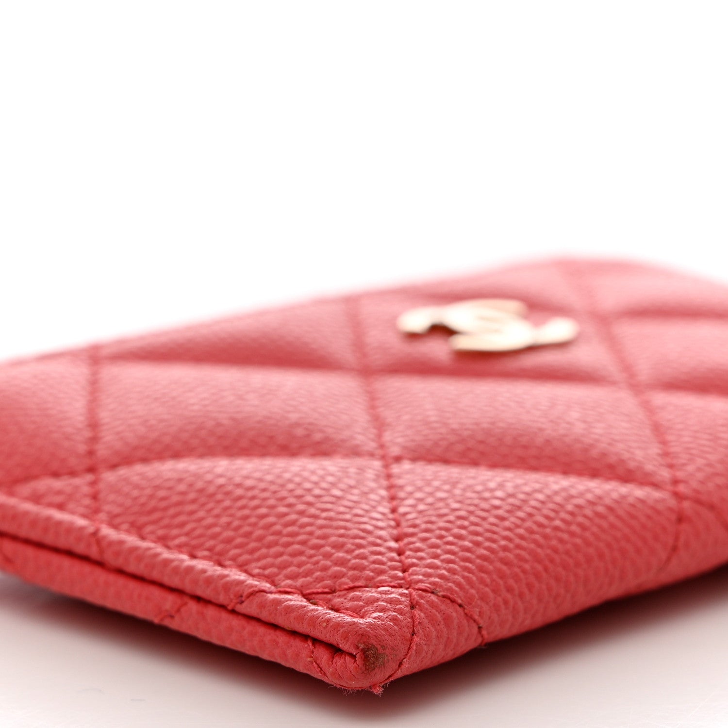 Chanel Caviar Quilted Card Holder Dark Pink 9 of 10