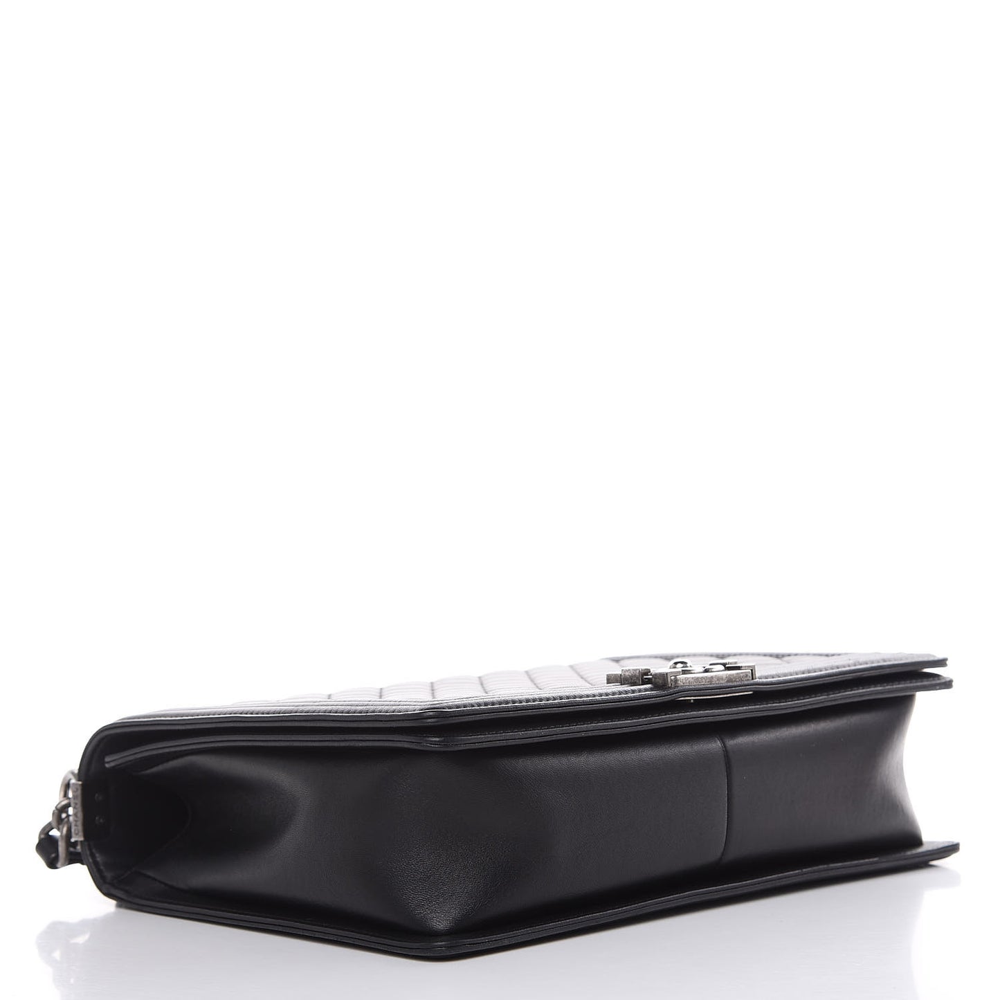 Lambskin Quilted Large Boy Flap Black