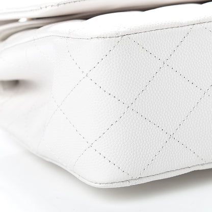 Chanel Caviar Quilted Medium Double Flap White 10 of 14