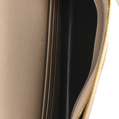 Saint Laurent Grain De Poudre Matelasse Chevron Monogram Envelope Chain Wallet Dusty Grey 5 of 10