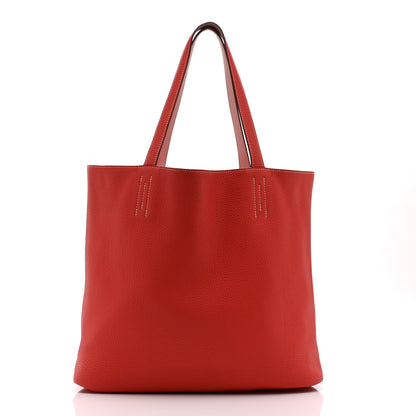 Hermes Taurillon Clemence Swift Double Sens 36 Reversible Tote Rose Sakura Bougainvillea 3 of 16