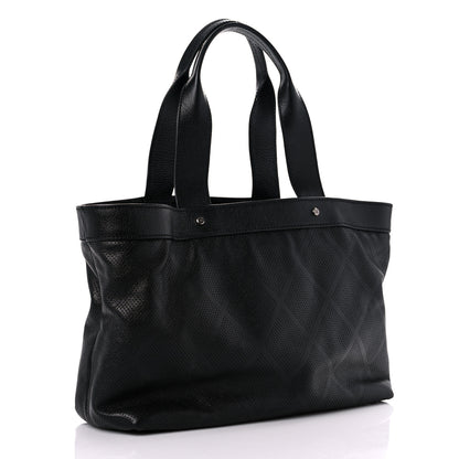 Chanel Goatskin Perforated Large CC Tote Black 3 of 16