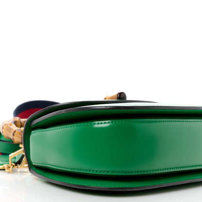 Gucci Boarded Dyana Lux Calfskin Web Small Bamboo 1947 Top Handle Bag Spring Green 13 of 15