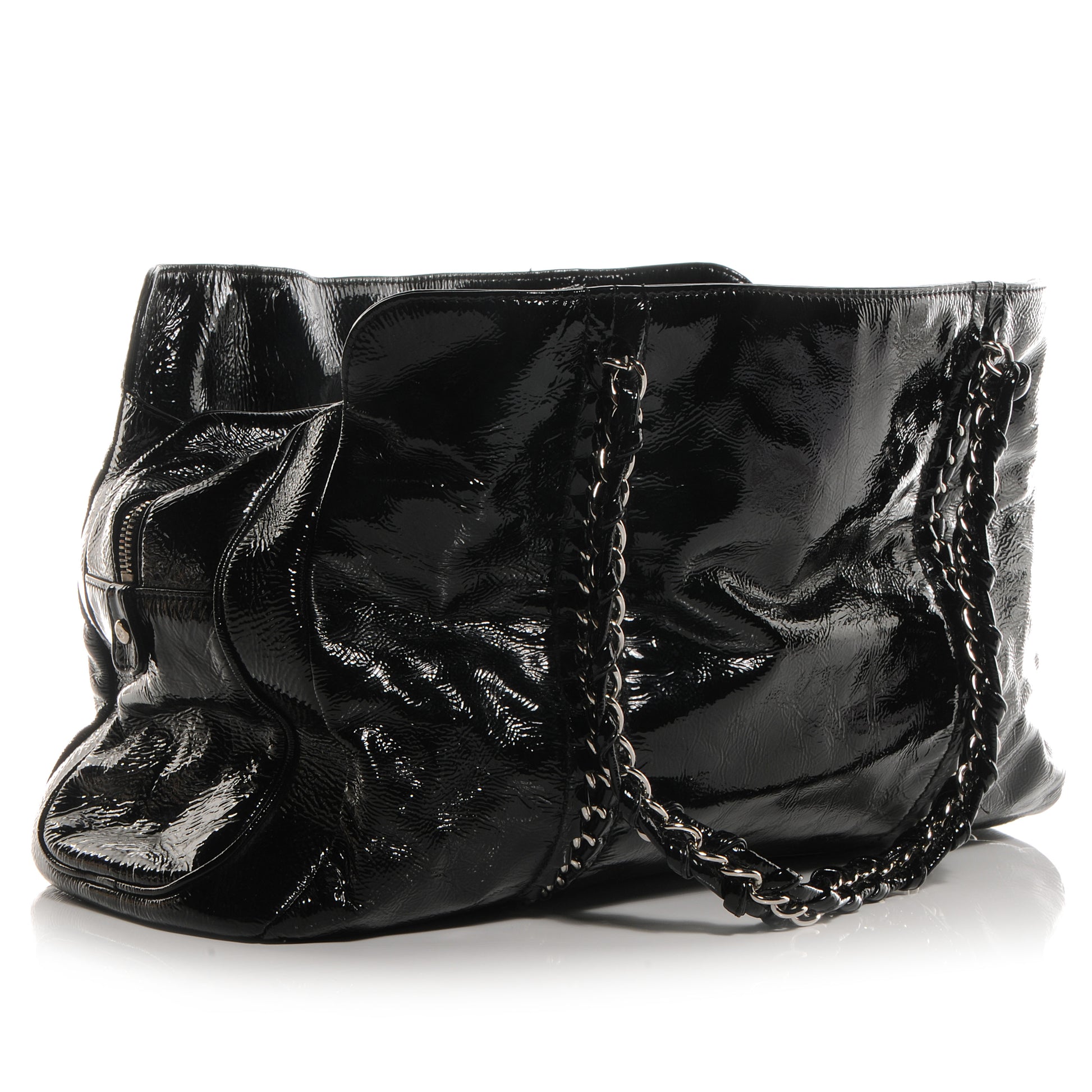 Chanel Patent Calfskin Large Luxe Ligne Tote Black 3 of 7