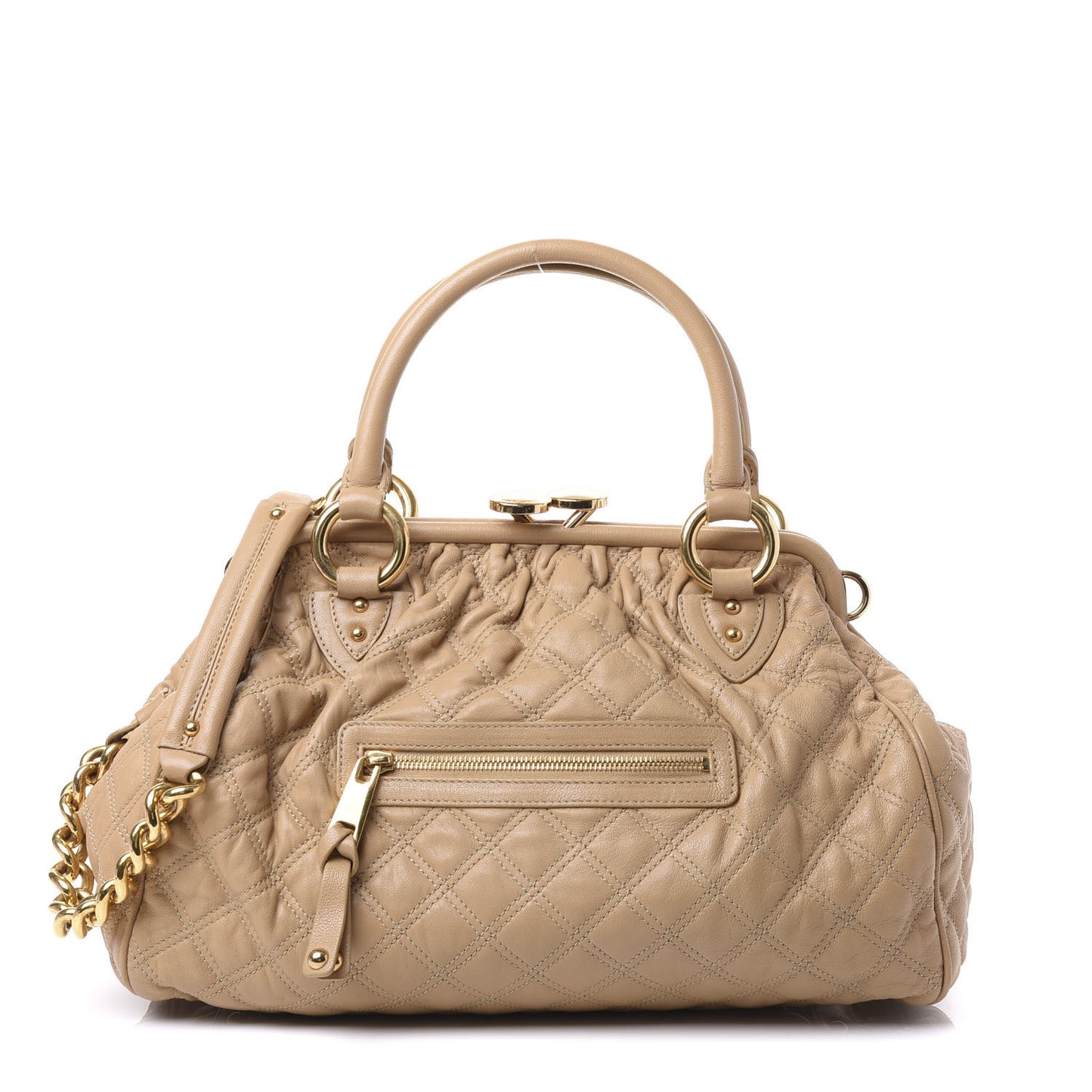 Calfskin Quilted Stam Beige