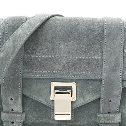 Proenza Schouler Suede PS1 Mini Pouch Messenger Bag Faded Blue 8 of 10
