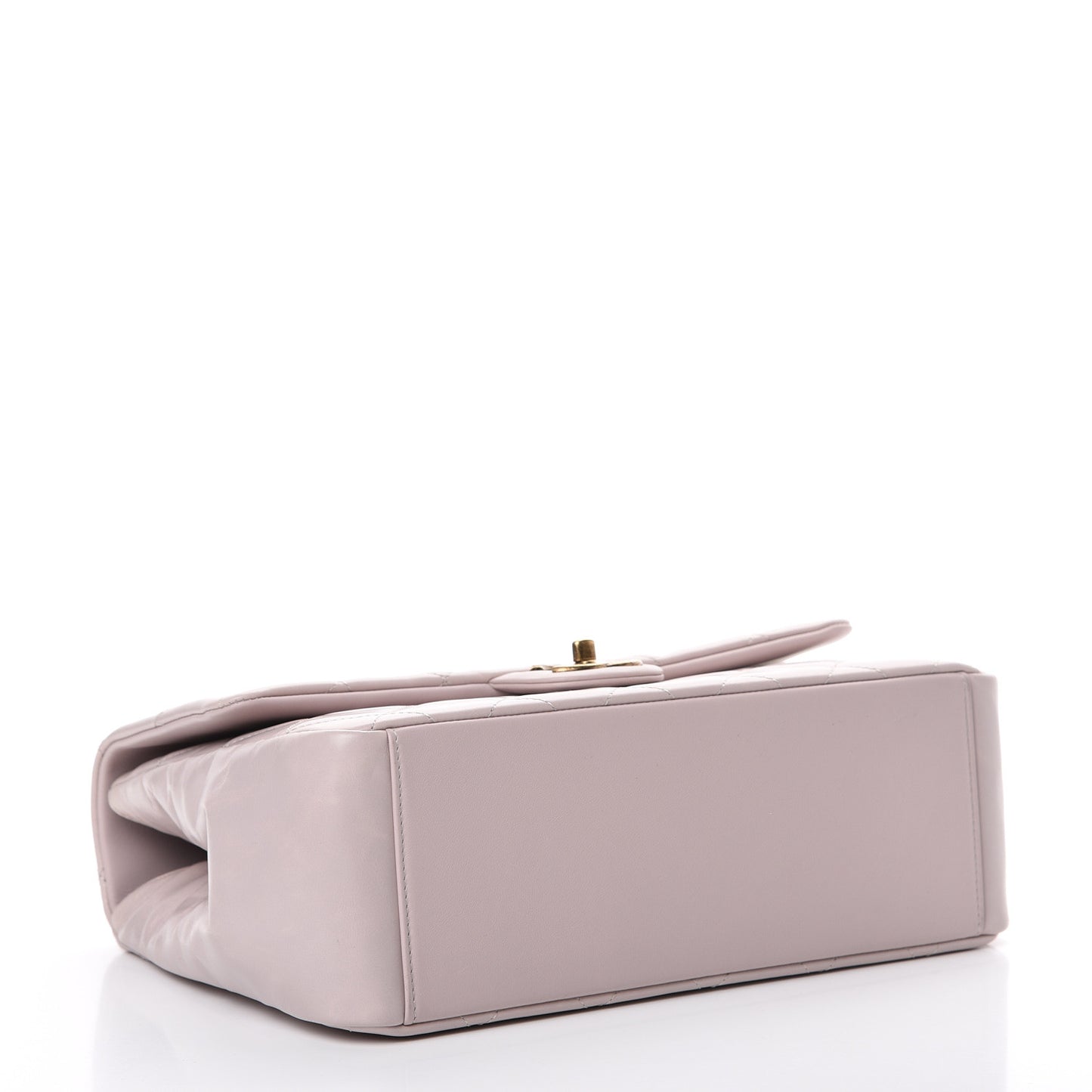 Calfskin Quilted Large Gold Bar Top Handle Flap Light Pink