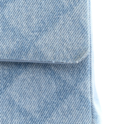 Chanel Printed Denim Quilted Medium Double Flap Light Blue 13 of 13