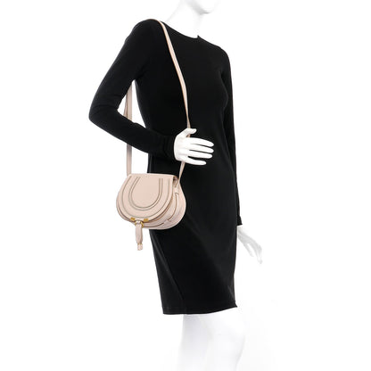 Chloe Calfskin Mini Marcie Round Crossbody Bag Abstract White 2 of 7