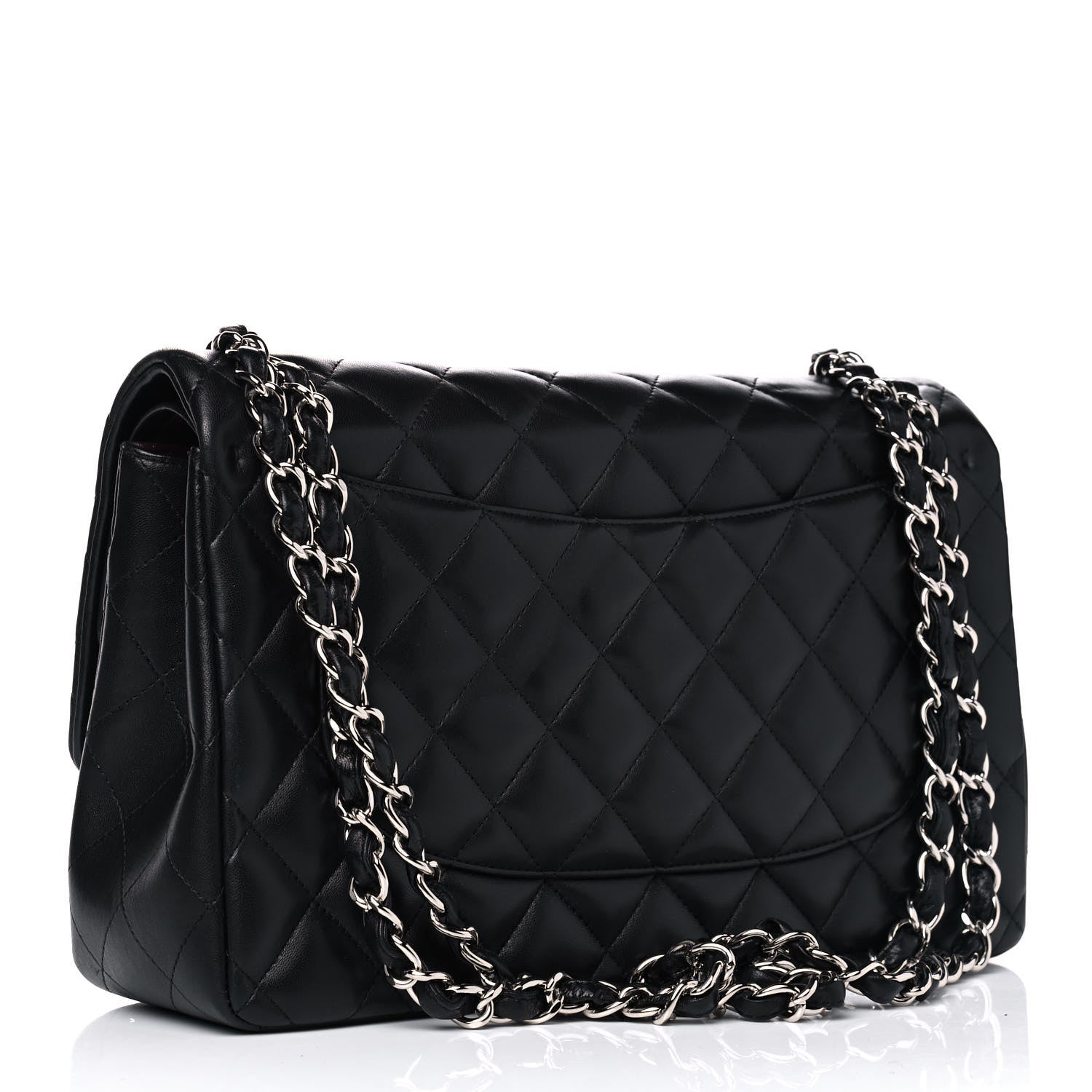 Chanel Lambskin Quilted Jumbo Double Flap Black 2 of 8