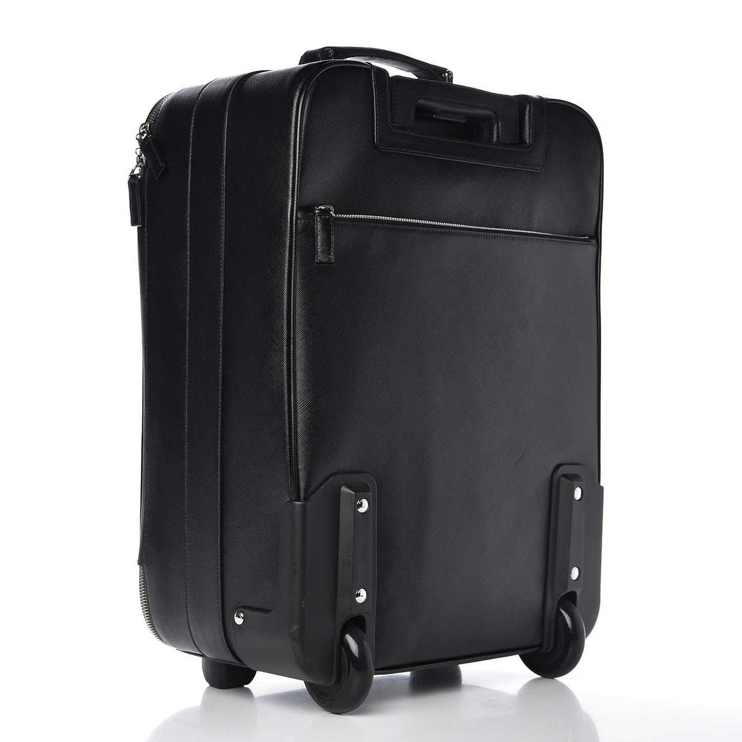 Saffiano Travel Trolley Luggage Black