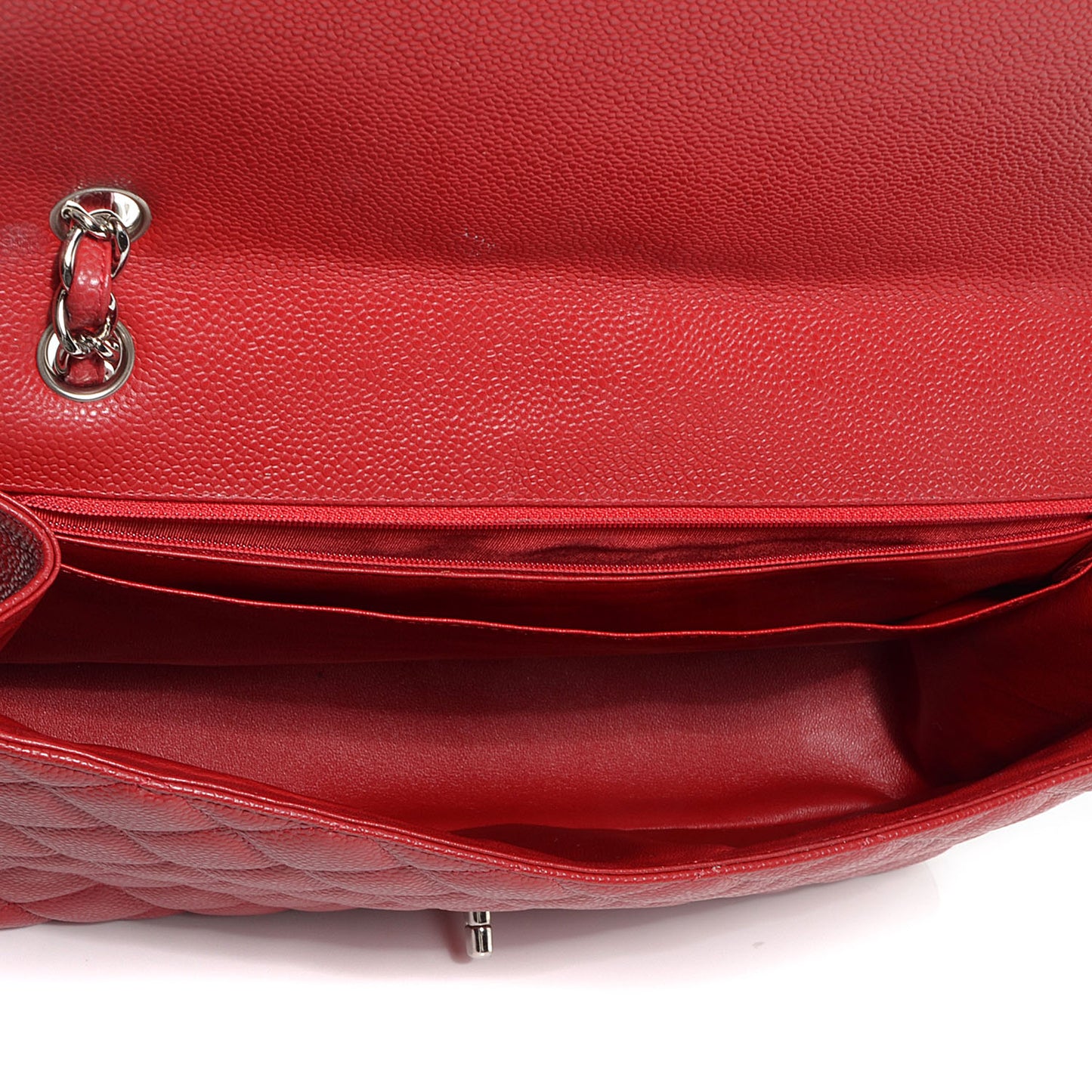 Caviar Maxi Single Flap Red