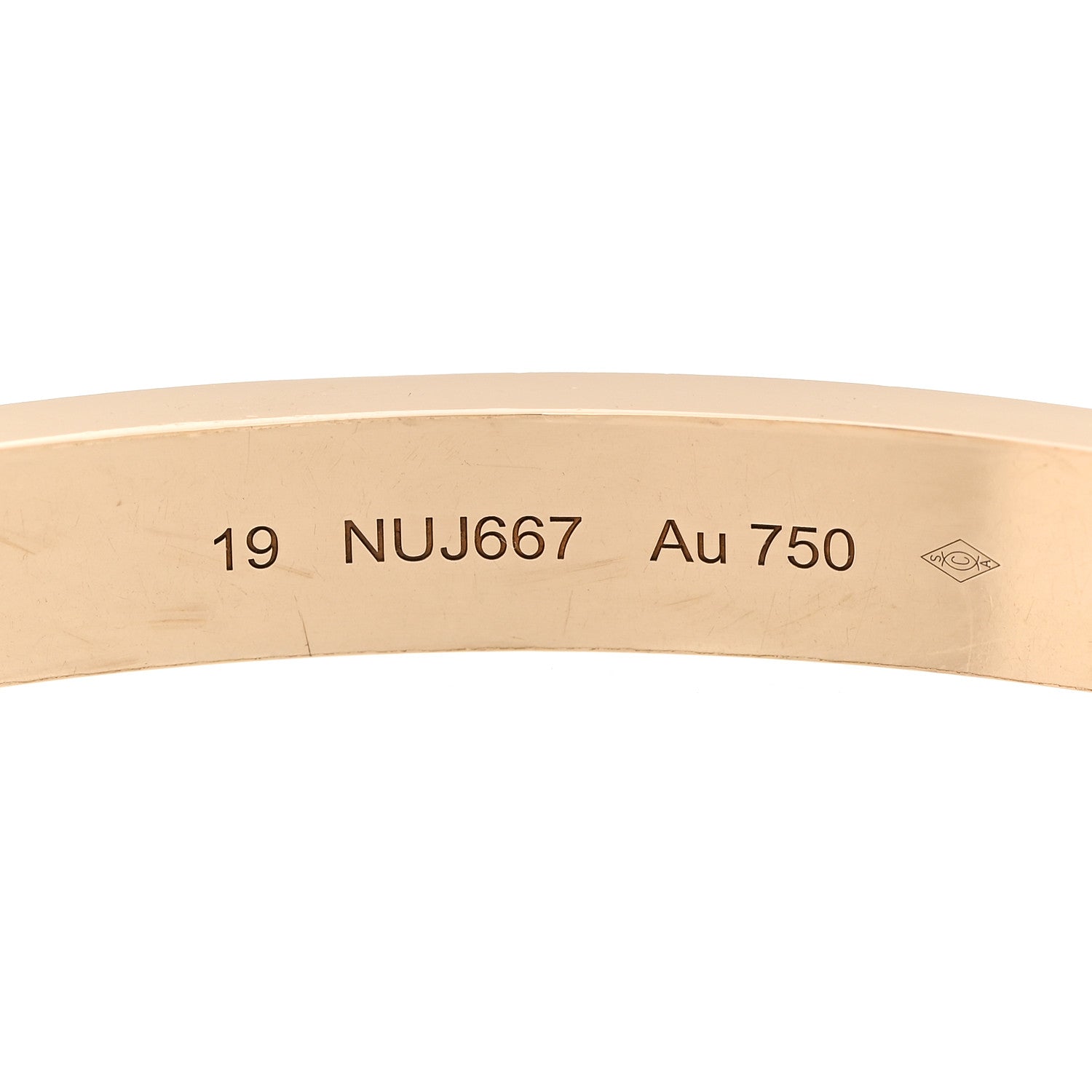 Cartier 18K Yellow Gold 4 Diamond LOVE Bracelet 19 4 of 10