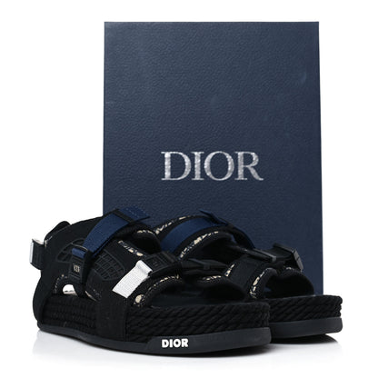 Christian Dior Technical Fabric Oblique Mens Atlas Sandals 40 Black Blue 8 of 8