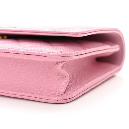 Chanel Shiny Caviar Quilted Pick Me Up Wallet On Chain WOC Pink 11 of 12