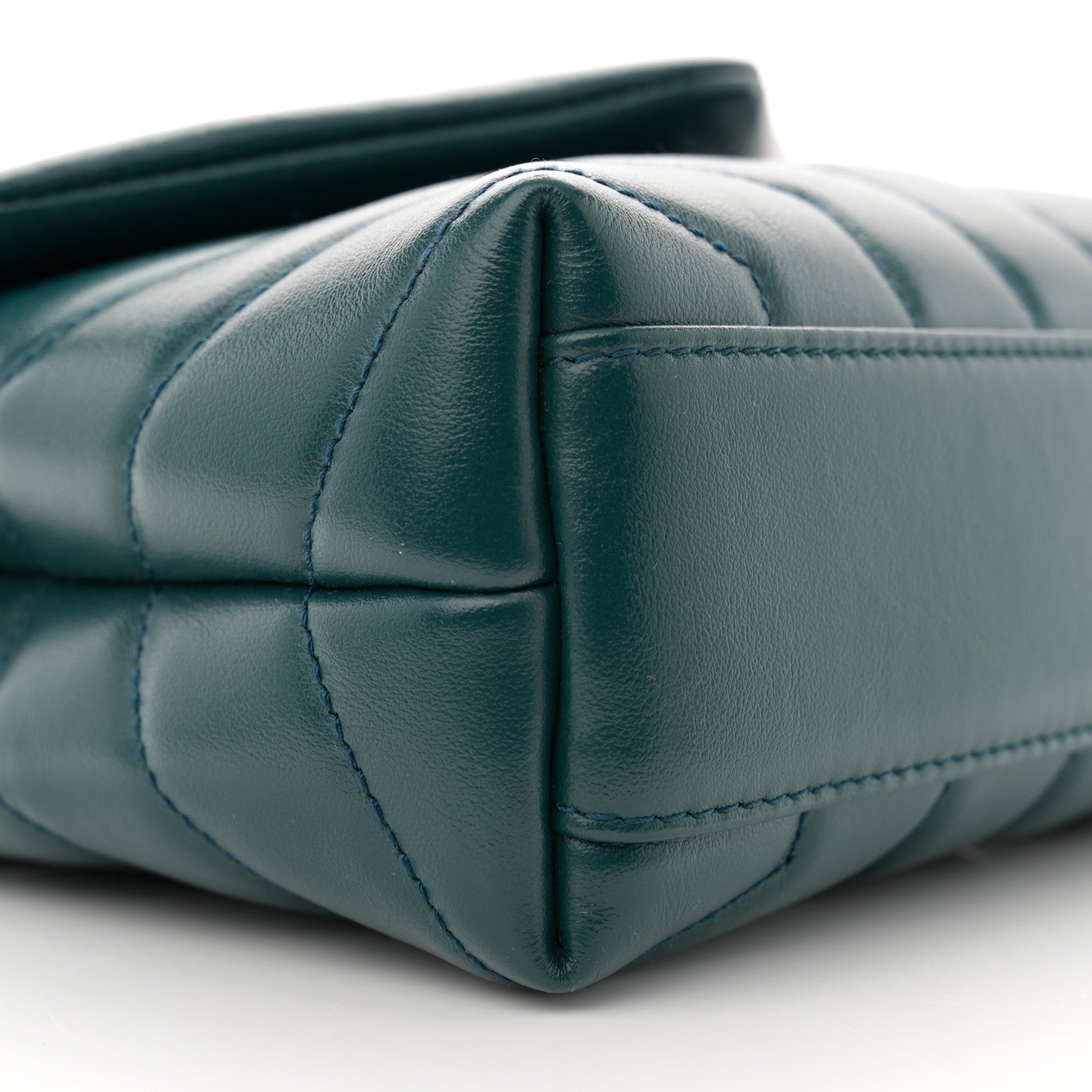 Saint Laurent Calfskin Y Quilted Monogram Toy Loulou Satchel Dark Turquoise 9 of 11