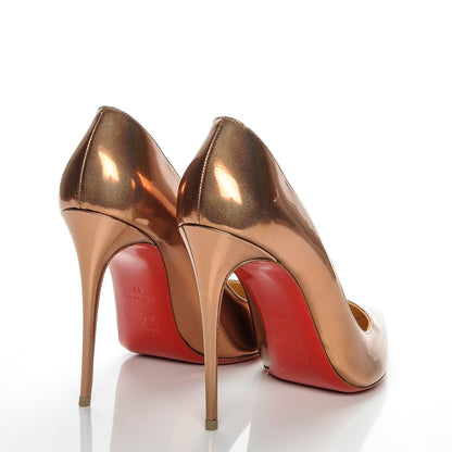 Christian Louboutin Metallic Patent Pigalle Follies 100 Pumps 41 Cappuccino 4 of 8