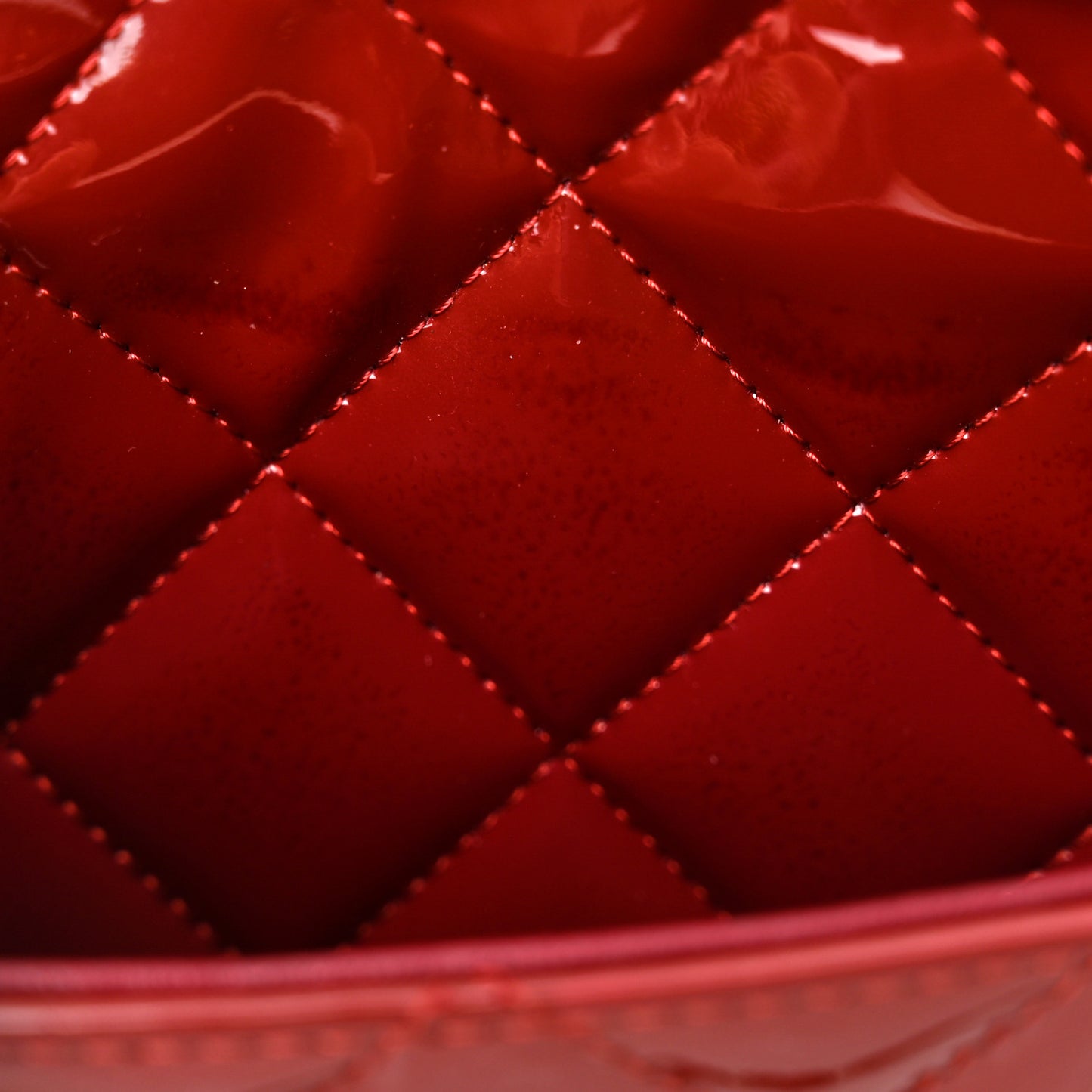 Patent Calfskin Quilted Jumbo Double Flap Red