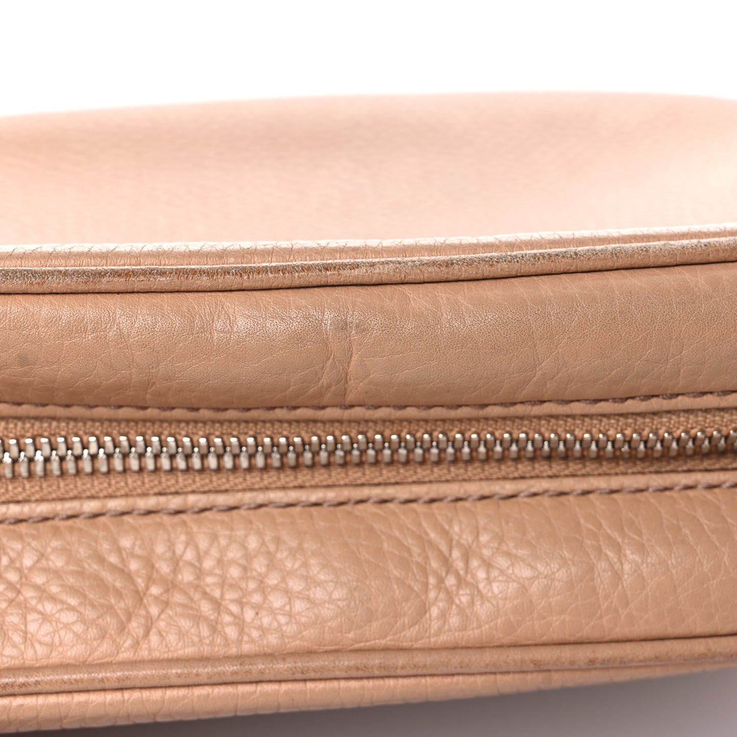 Pebbled Calfskin Small Soho Disco Bag Camelia