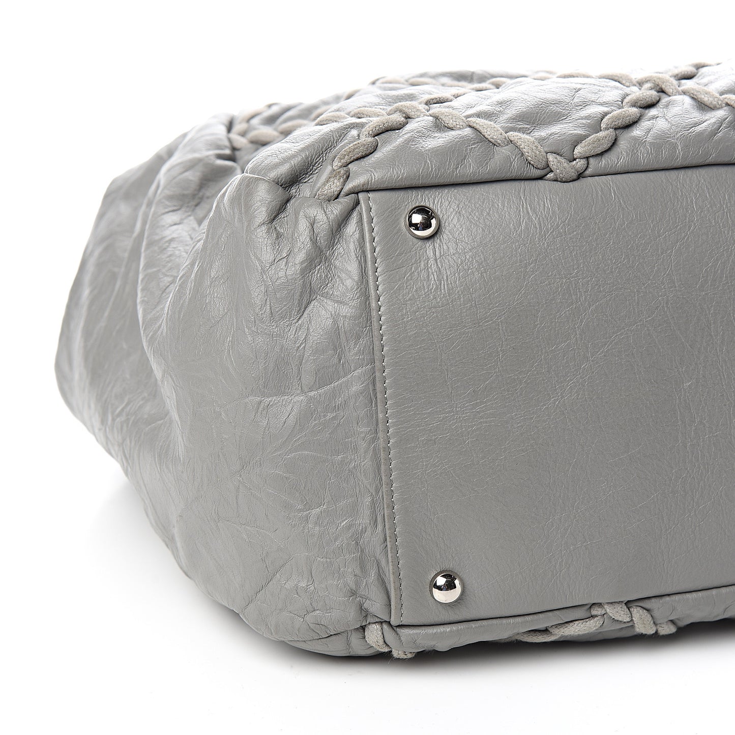 Calfskin Ultra Stitch Large Bowler Grey