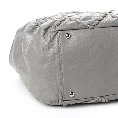 Chanel Calfskin Ultra Stitch Large Bowler Grey 7 of 9