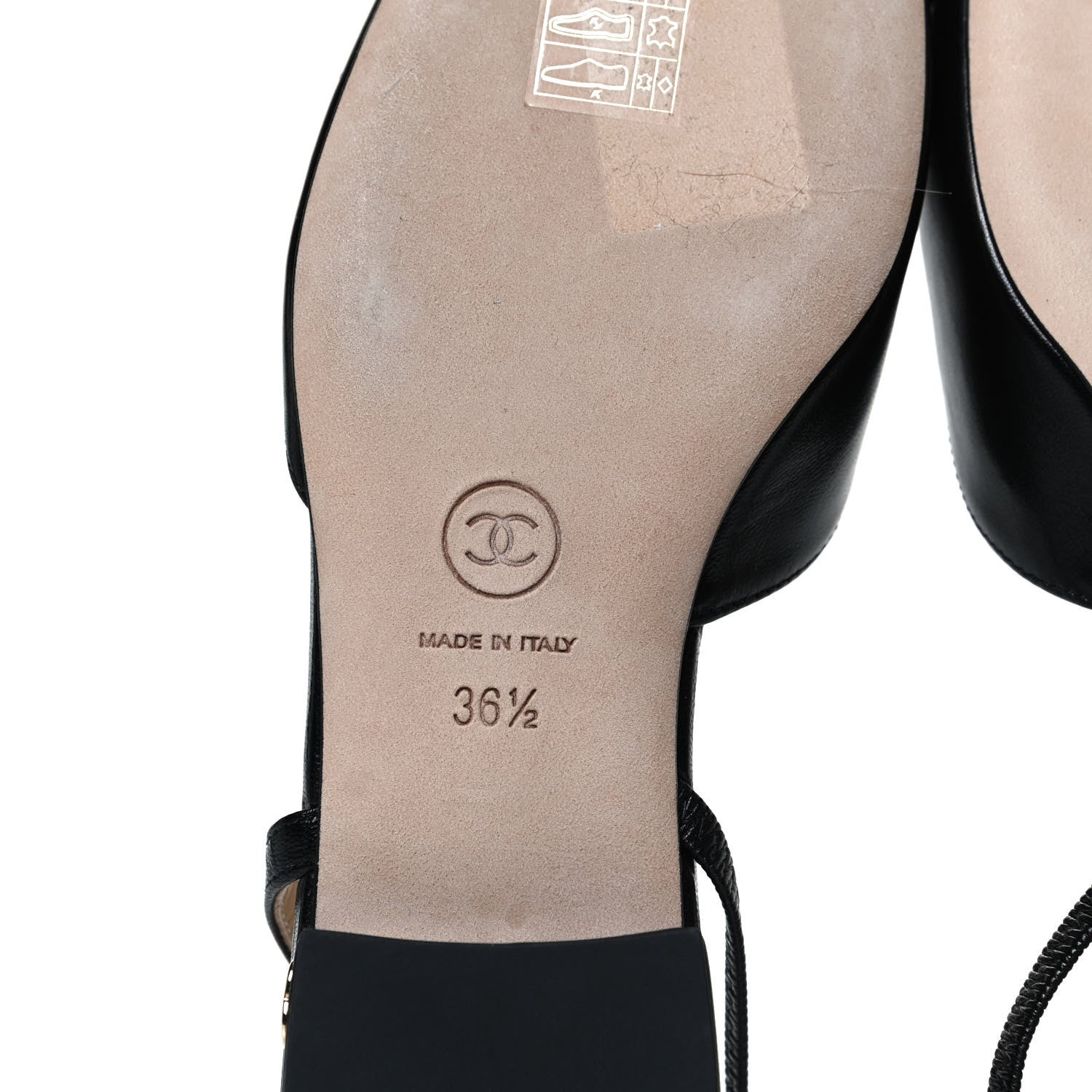 Chanel Goatskin Grograin Cap Toe CC Slingback 36.5 Black 8 of 9