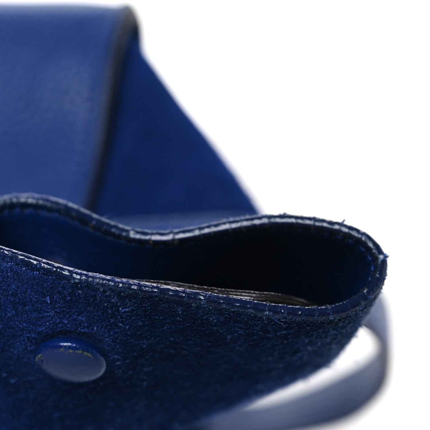 Celine Drummed Calfskin Suede Small Trapeze Indigo 10 of 10