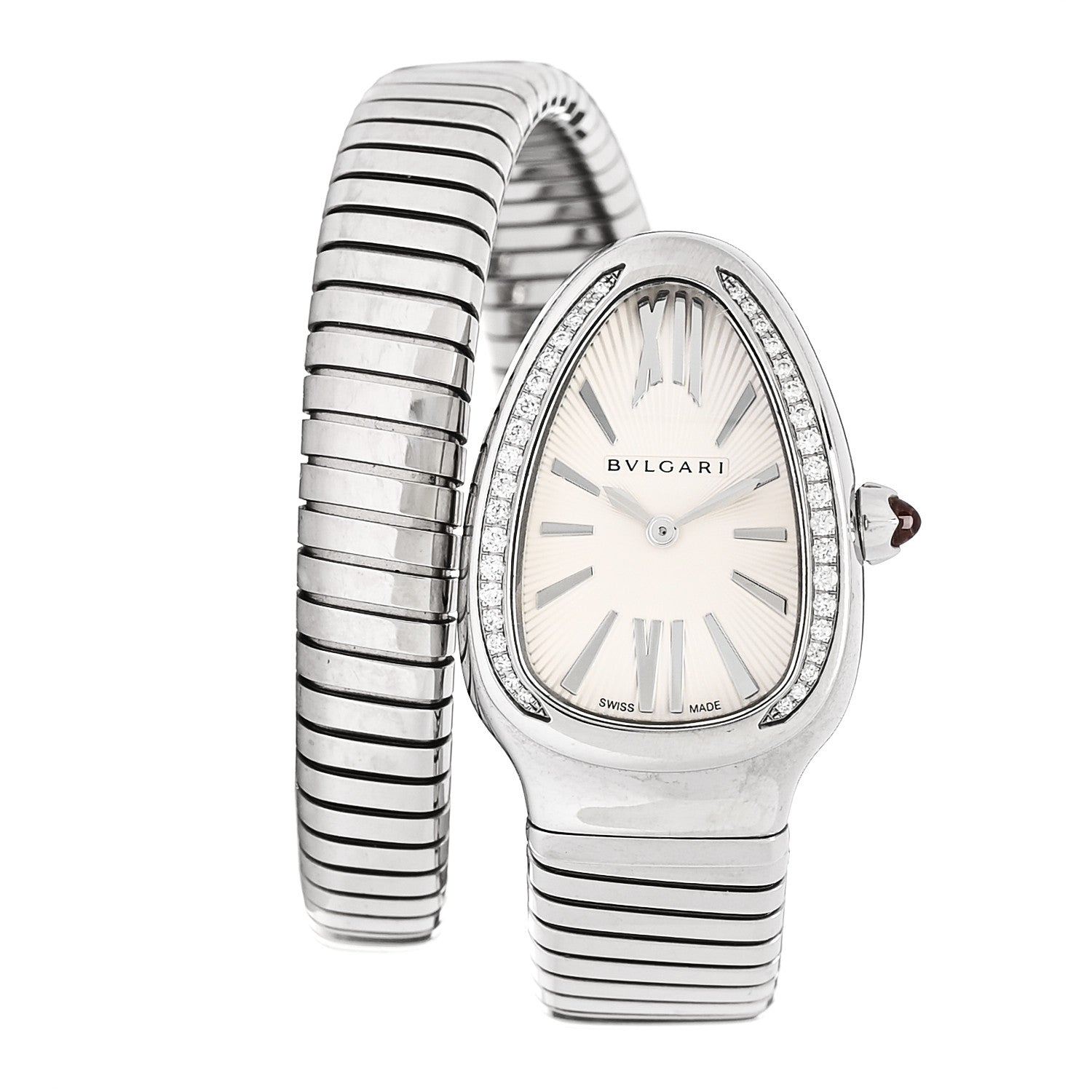 Bulgari Stainless Steel Diamond Bezel 35mm Serpenti Tubogas Quartz Watch 1 of 5