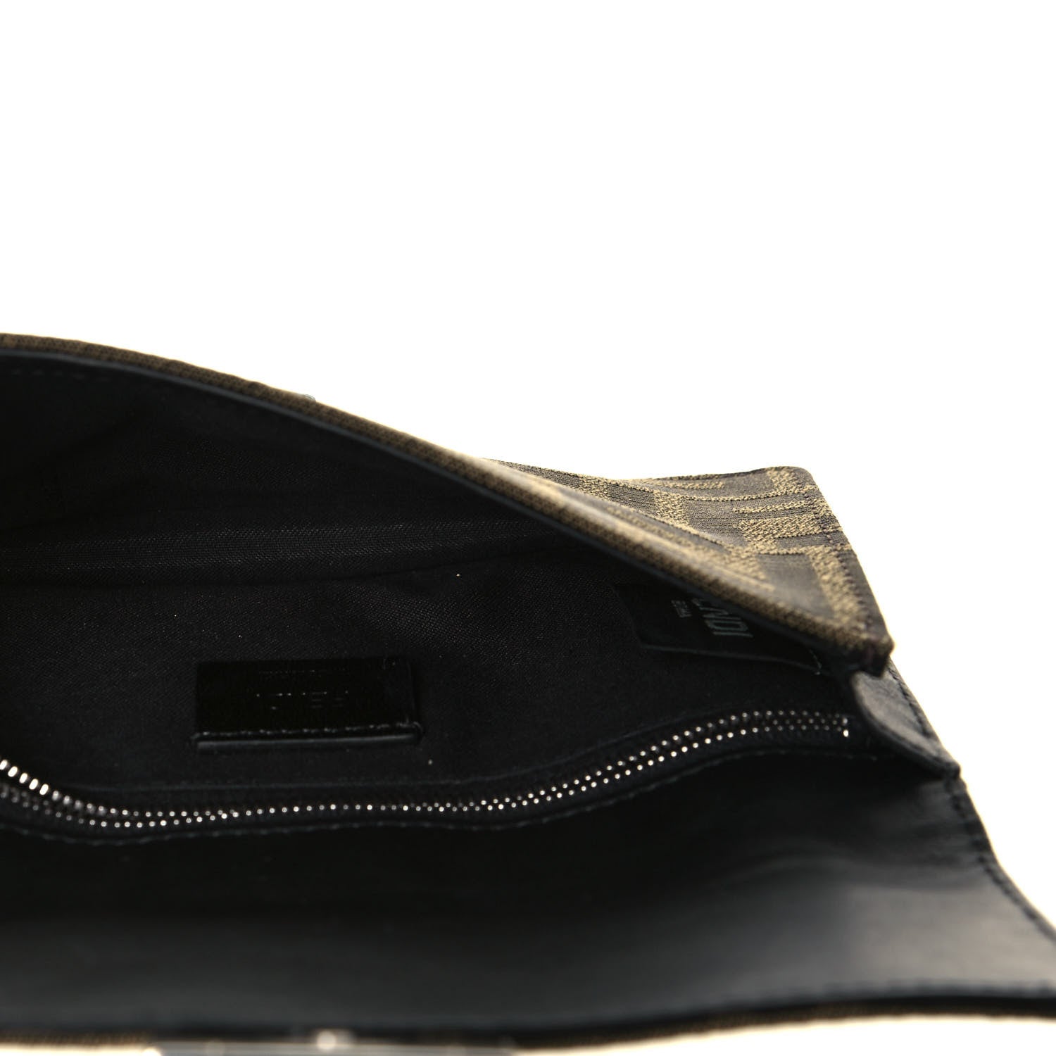 Fendi Recycled Fabric Jacquard Vitello Grace FF 1974 Baguette Belt Pouch Tobacco Moro Black 8 of 12