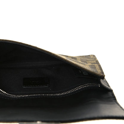 Fendi Recycled Fabric Jacquard Vitello Grace FF 1974 Baguette Belt Pouch Tobacco Moro Black 8 of 12