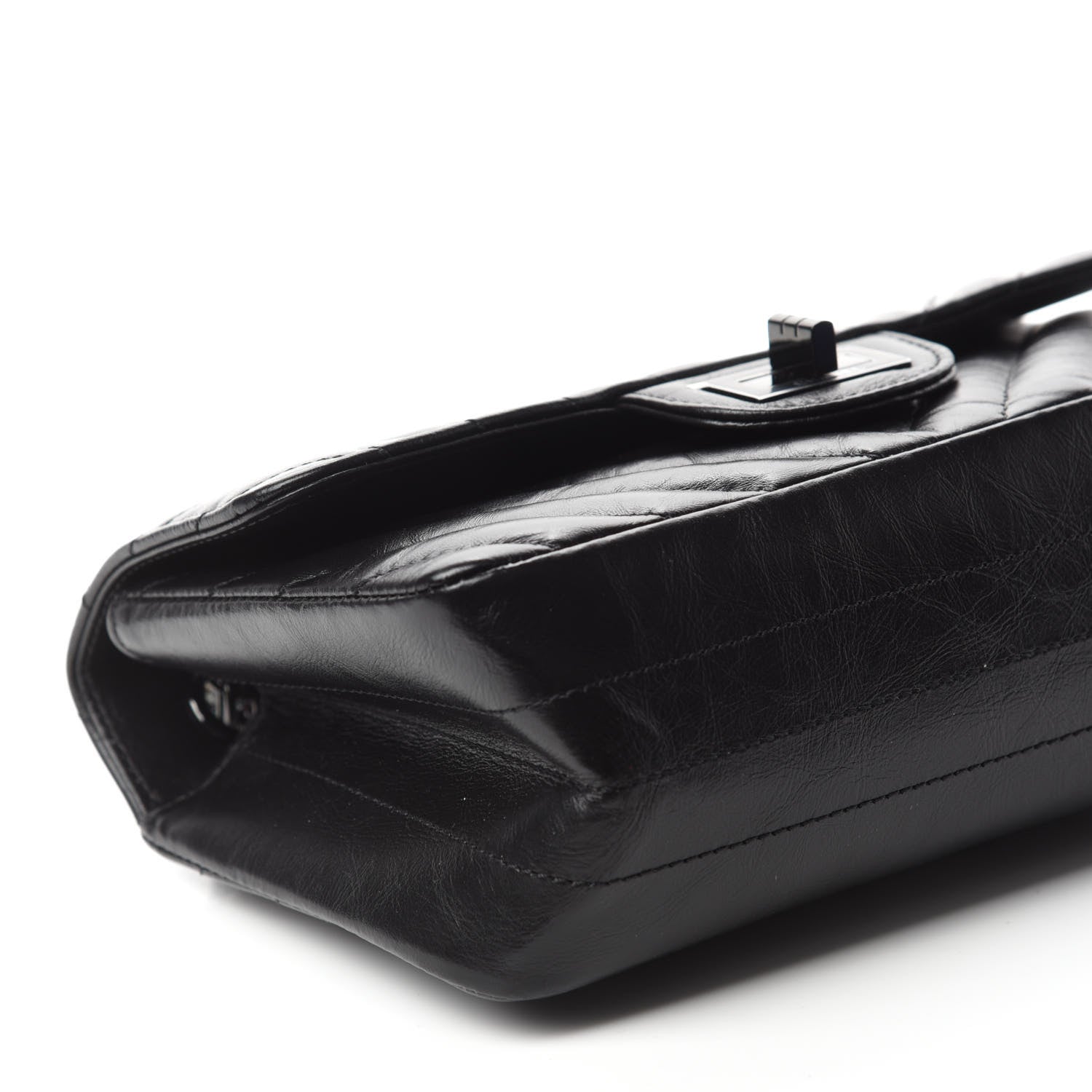 Chanel Aged Calfskin Chevron Quilted 2.55 Reissue Mini Flap So Black 6 of 12