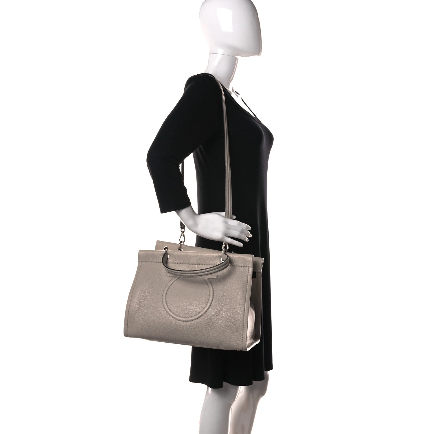 Salvatore Ferragamo Grained Calfskin Medium Meera Tote Peony 3 of 11
