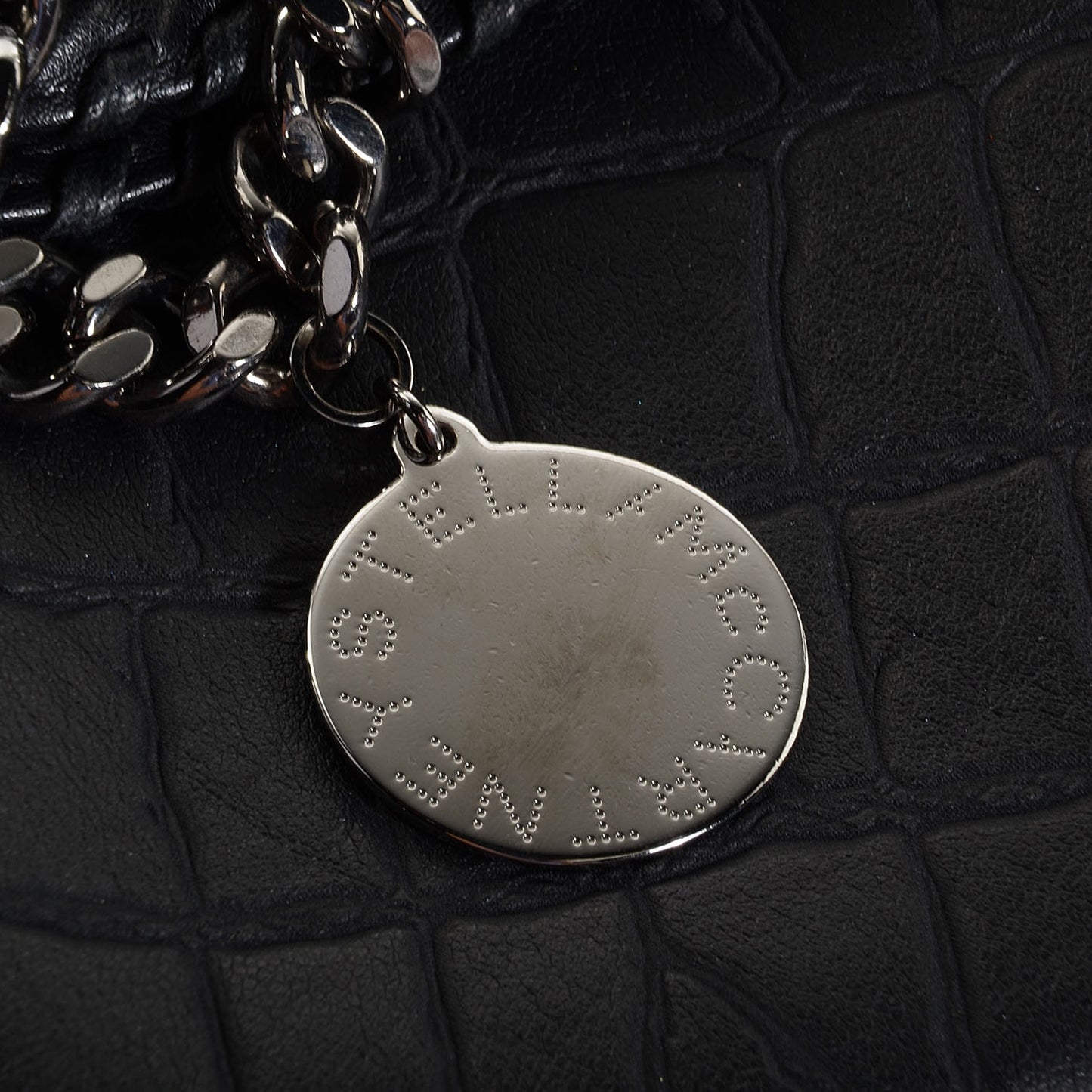 Embossed Croc Faux Leather Large Falabella Black