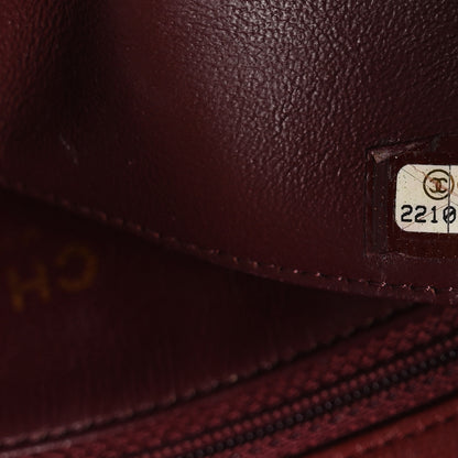 Chanel Shiny Goatskin Diagonal Quilted Medium Flap Burgundy 7 of 10