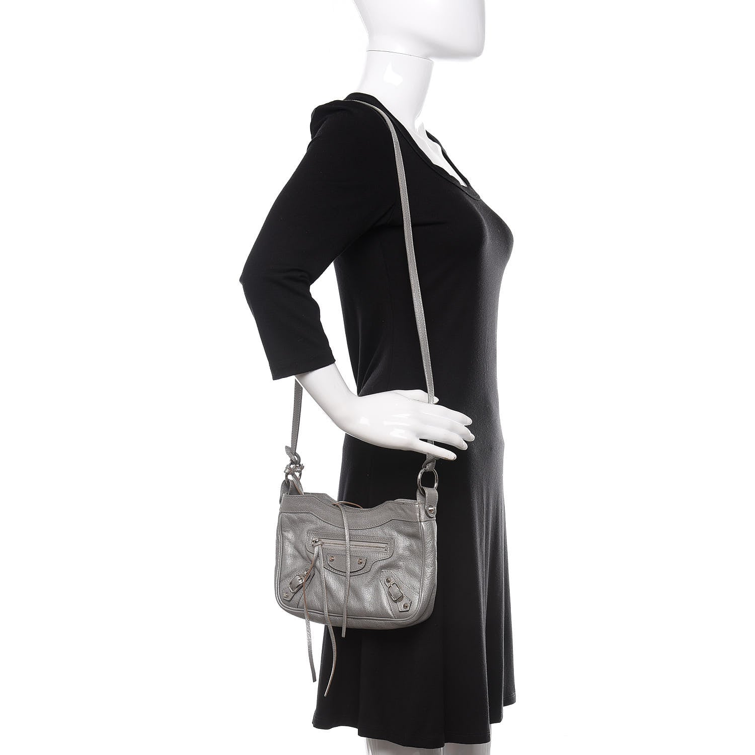 Balenciaga Chevre Classic Silver Hardware Hip Grey 3 of 11