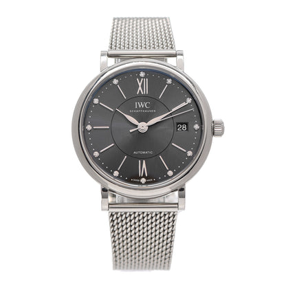 IWC Stainless Steel Diamond 37mm Portofino Automatic Watch Grey IW458110 1 of 6
