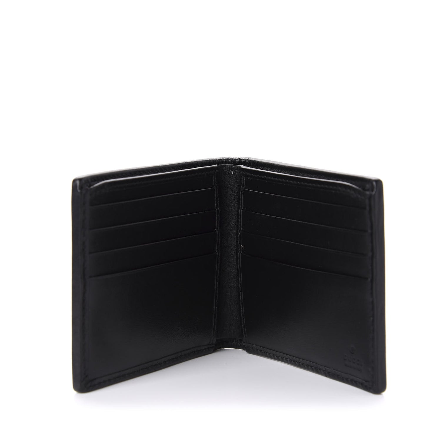 Calfskin G Rhombus Quilted Bi-Fold Wallet Black