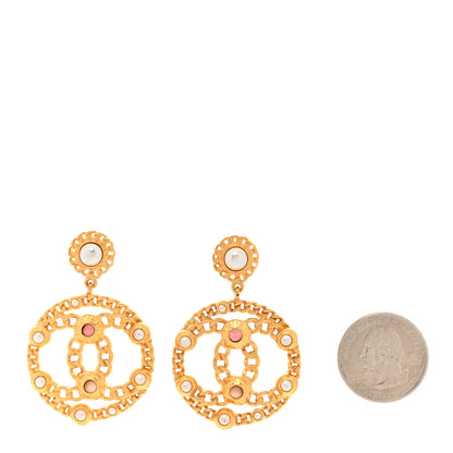 Chanel Pearl Gripoix CC Chain Drop Earrings Gold 2 of 4