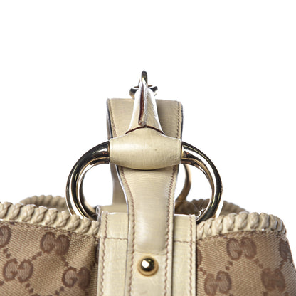 Gucci Monogram Large Horsebit Chain Hobo Off White 11 of 11