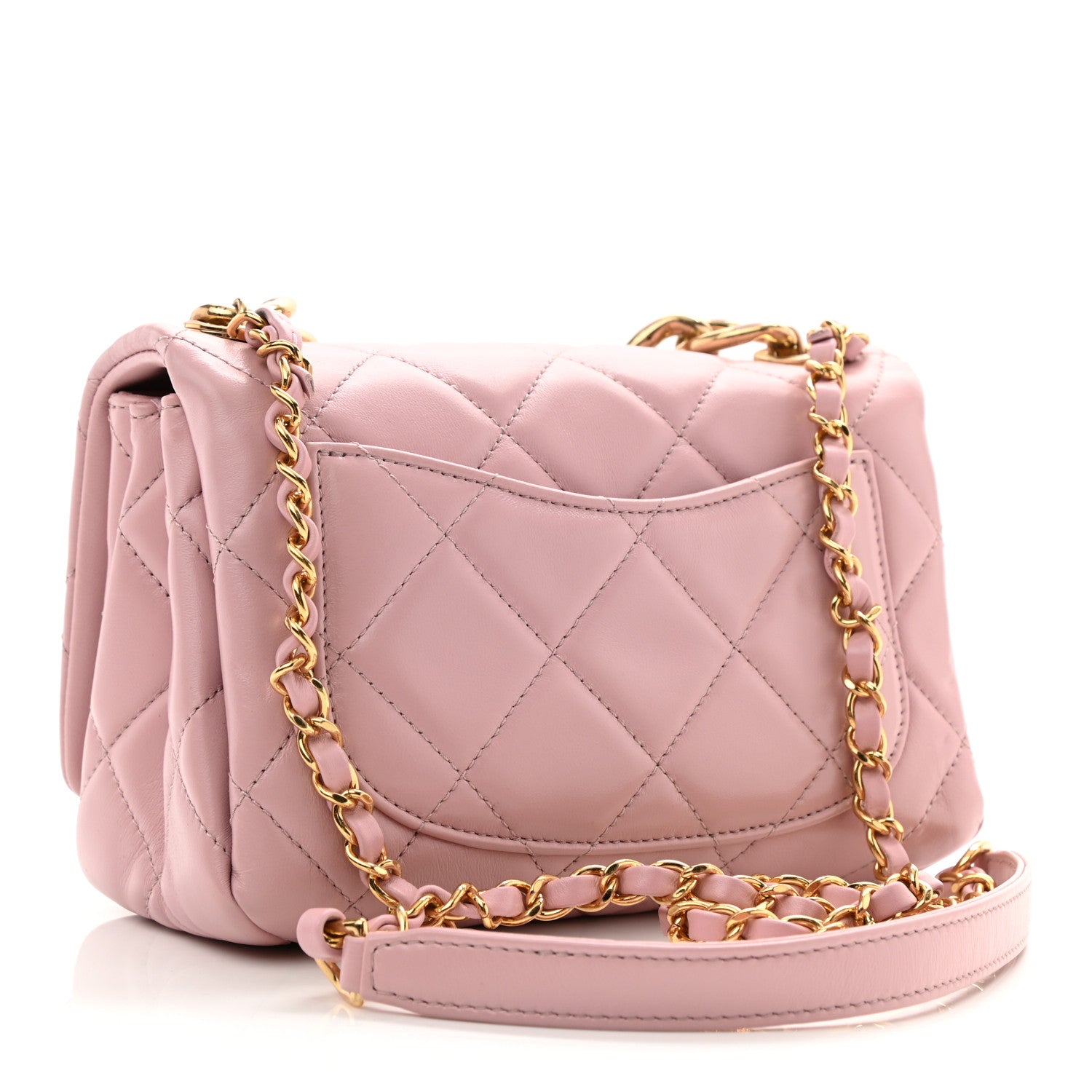 Chanel Lambskin Quilted Color Match Small Flap Light Pink 3 of 11