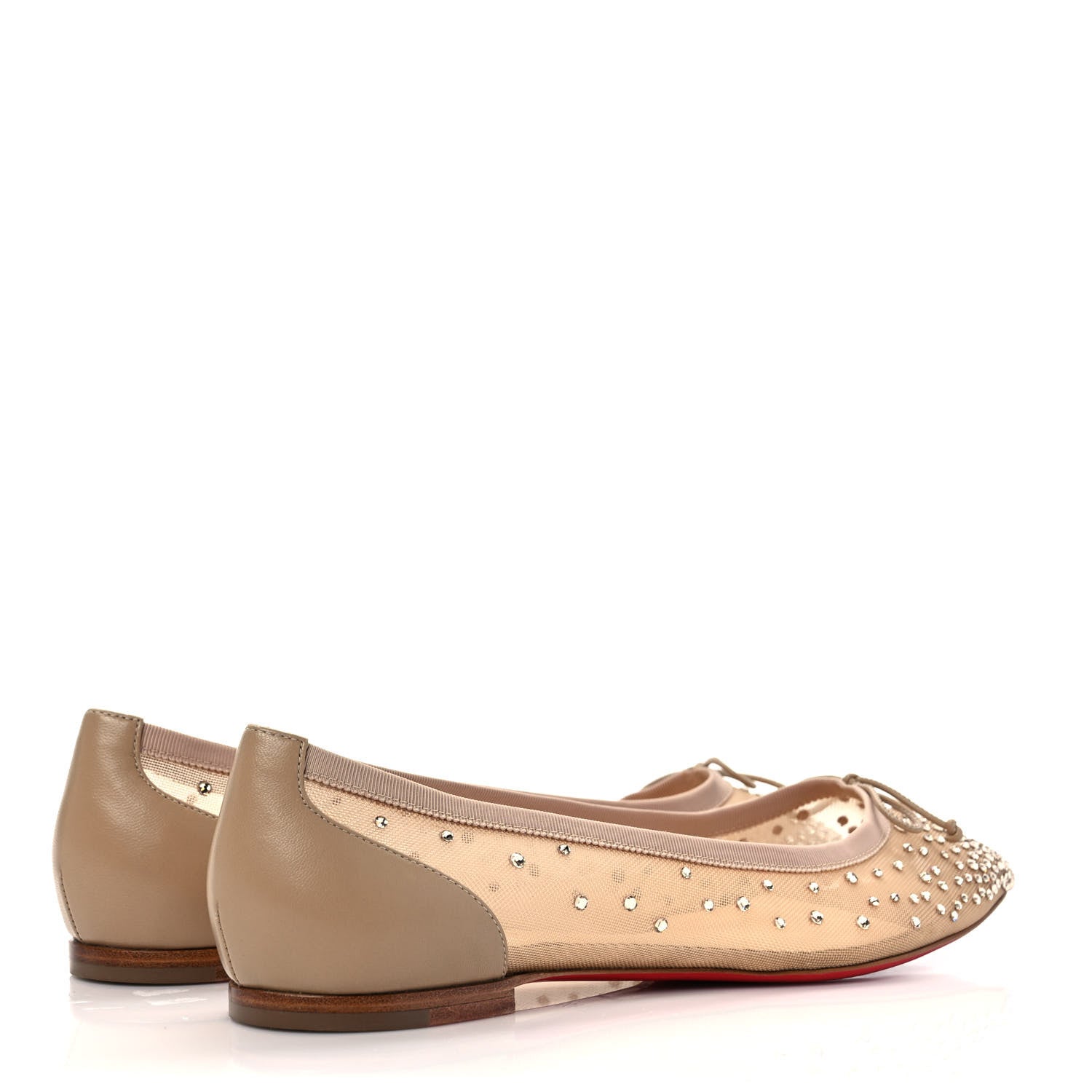 Christian Louboutin Crystal Strass Follies Flats 38.5 Light Silk 4 of 7