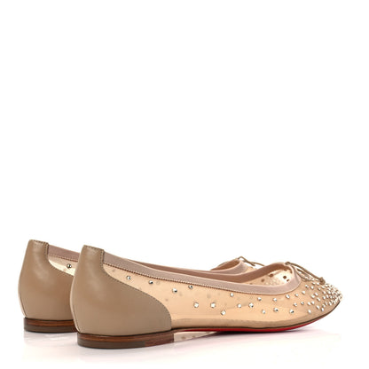 Christian Louboutin Crystal Strass Follies Flats 38.5 Light Silk 4 of 7
